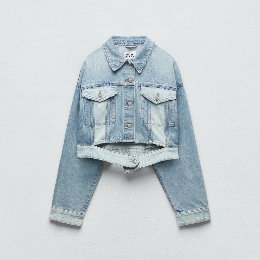 Zara Cropped Denim Jacket -XS-NWOT - Picture 7 of 7
